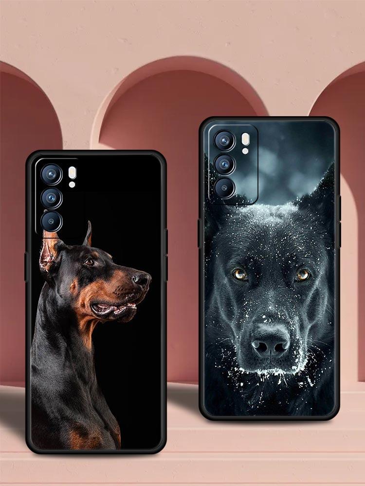 Doberman Dog Phone Case For Oppo Reno 13 12 11 10 7 F Find X5 X6 A98 A80 A79 A78 A57 A54 A31 A17 Pro 5G Soft TPU Cover Funda Bag