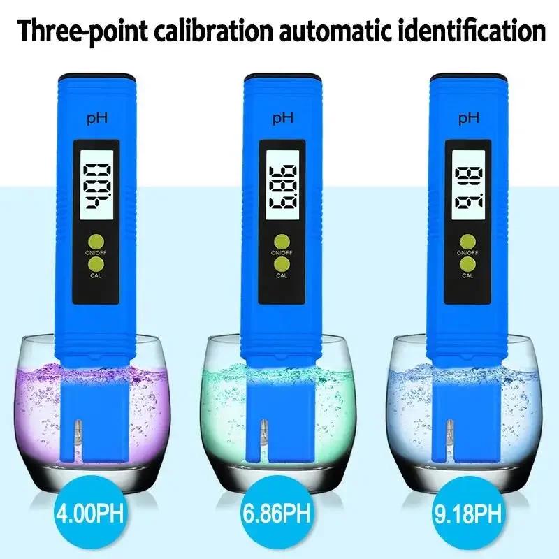 Versatile PH Meter 0.01 Precision for Water Quality Testing 0-14 PH Range LCD Digital Tester for Pools Aquariums Hydroponics
