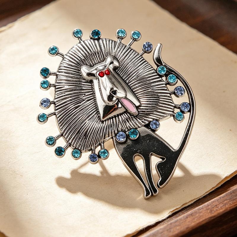 Western Retro Style Luxury Vintage Heavy-Duty Animal Design Brooches Pin For Men And Women Jewelry And Fashion Accessories