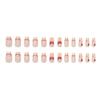 Fashionable Short Square Valentines Day False Nail French Tips Heart Designs Press On Nail Artificial Nail for Women