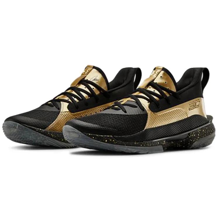 Under Armour Curry 7 'NBA Final' (Unisex) Black / Metallic Gold Basketball Shoes 3023300 002
