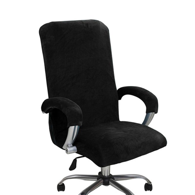 Sturdy Silver Fleeces Elastics Chair Cover Dust Resistant Polyester Fabric for Home Office Seats L чёрный 1950₽