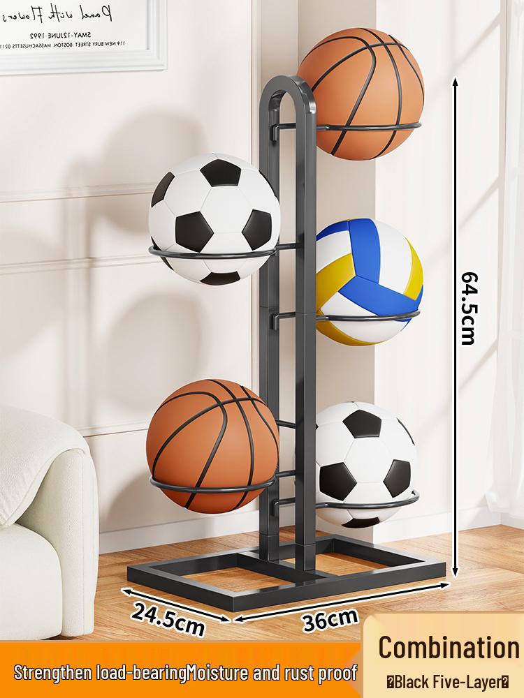 Foldable Multi-layer Sports Ball Storage Rack for Home
