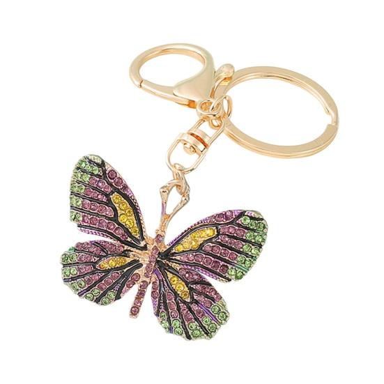 Pig Girl Keychain Rhinestone Enamel Pig Charm with Key Ring Sparkling Cute Piggy Keychain Gift for Women Sister Girls Friends розовый