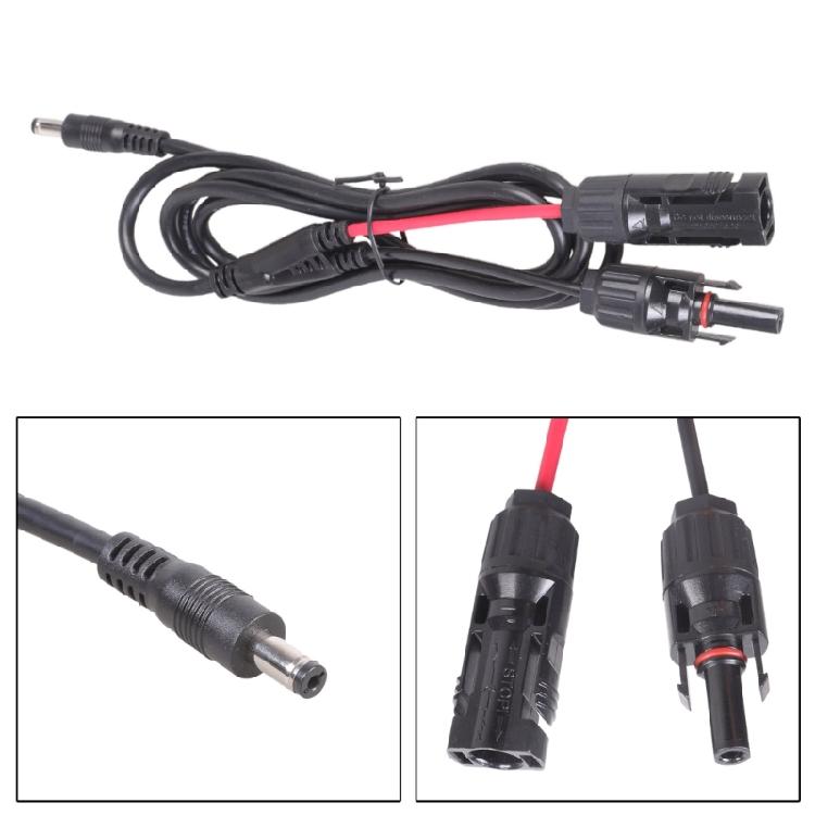 Solar Panel Connectors to 5.5mmx2.1mm Adapter Extension Cable 16AWG  Adapter Portable Power Station Solar Generator