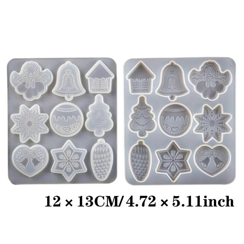 Christmas Silicone Resin Mold Round Pendant with Holiday Phrases for DIY Epoxy Resin Crafts Home Decor Ornament Making Supplies