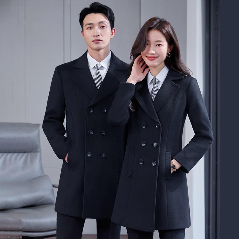 Teluoman Unisex Mid-length Wool Coat
