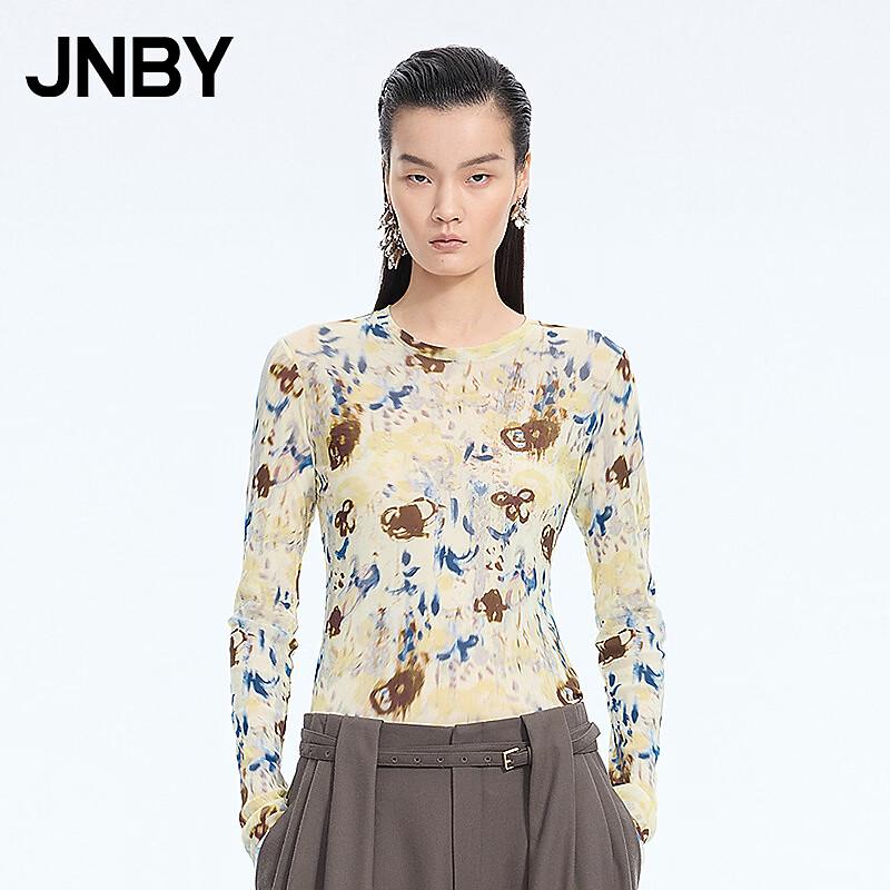JNBY 2026 Spring Slim Fit Round Neck Long Sleeve T-Shirt