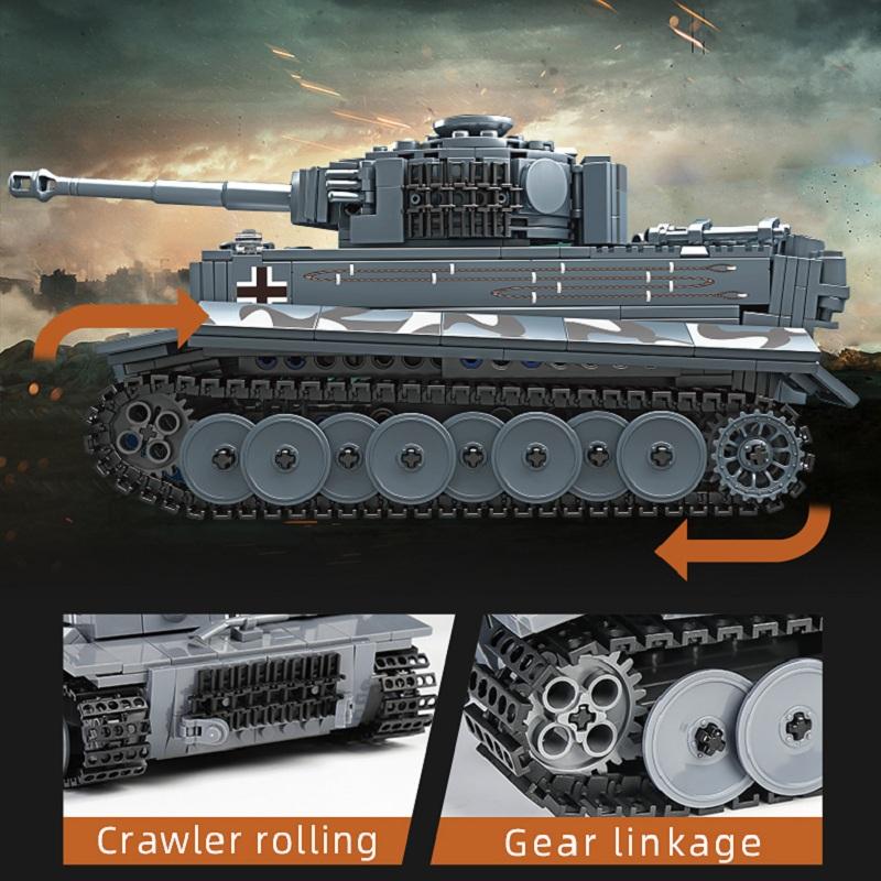 MOULD KING 20014 Технический танк с дистанционным управлением, строительные блоки, военный боевой танк, MOC кирпичи, развивающие игрушки, подарки на день рождения