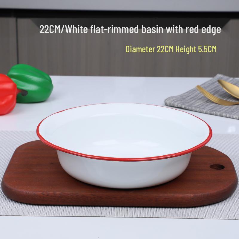 Verdickter weißer emaillierter tiefer Suppenteller