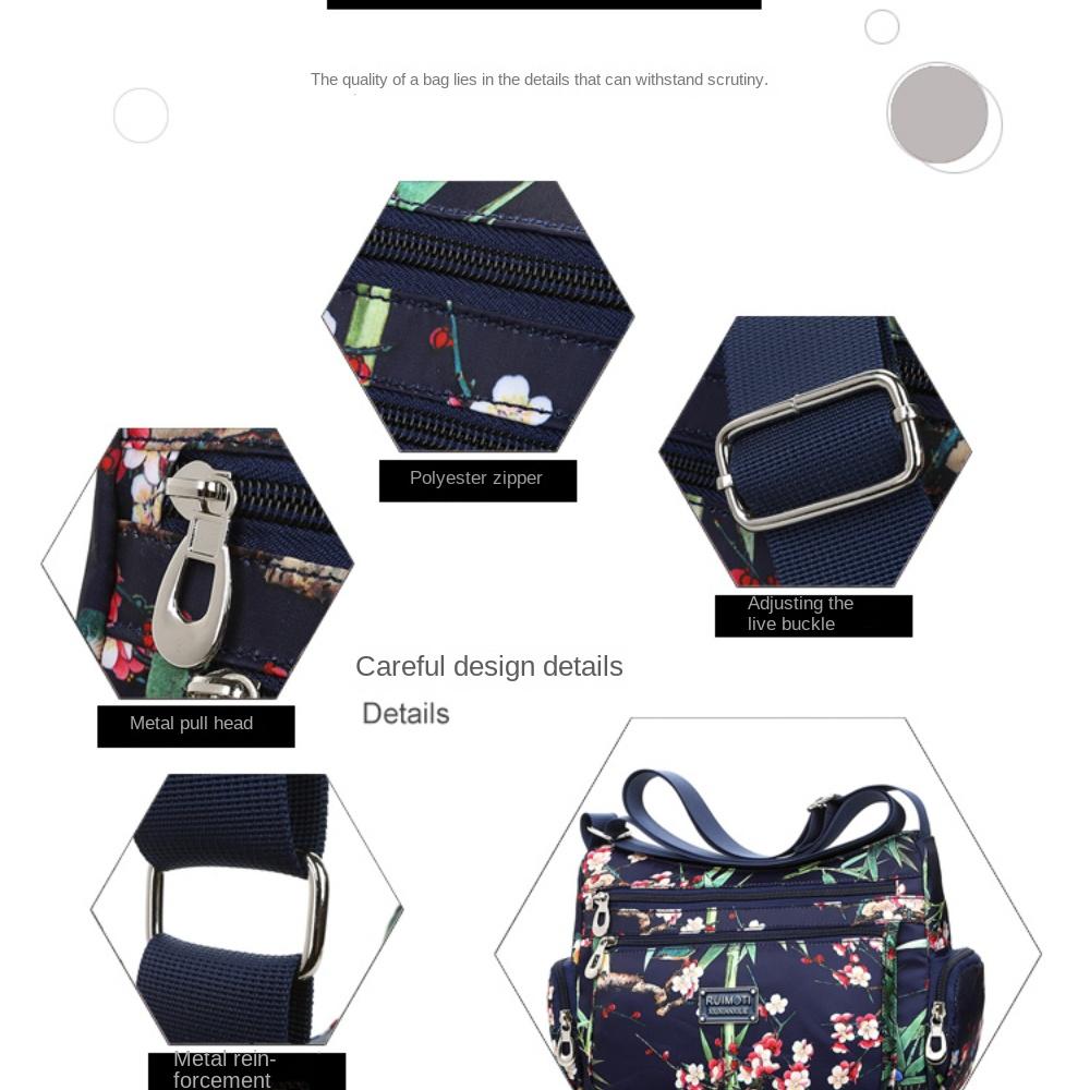 Rural Style Fashion Floral Women Shoulder Bags European and American Style Vintage Lightweight Zippers Messenger Bags