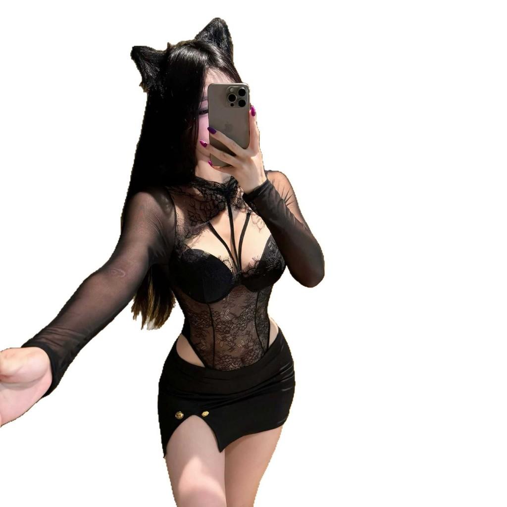 Lingerie Bodysuit For Women With Lace Mesh Fabric For Home Wear