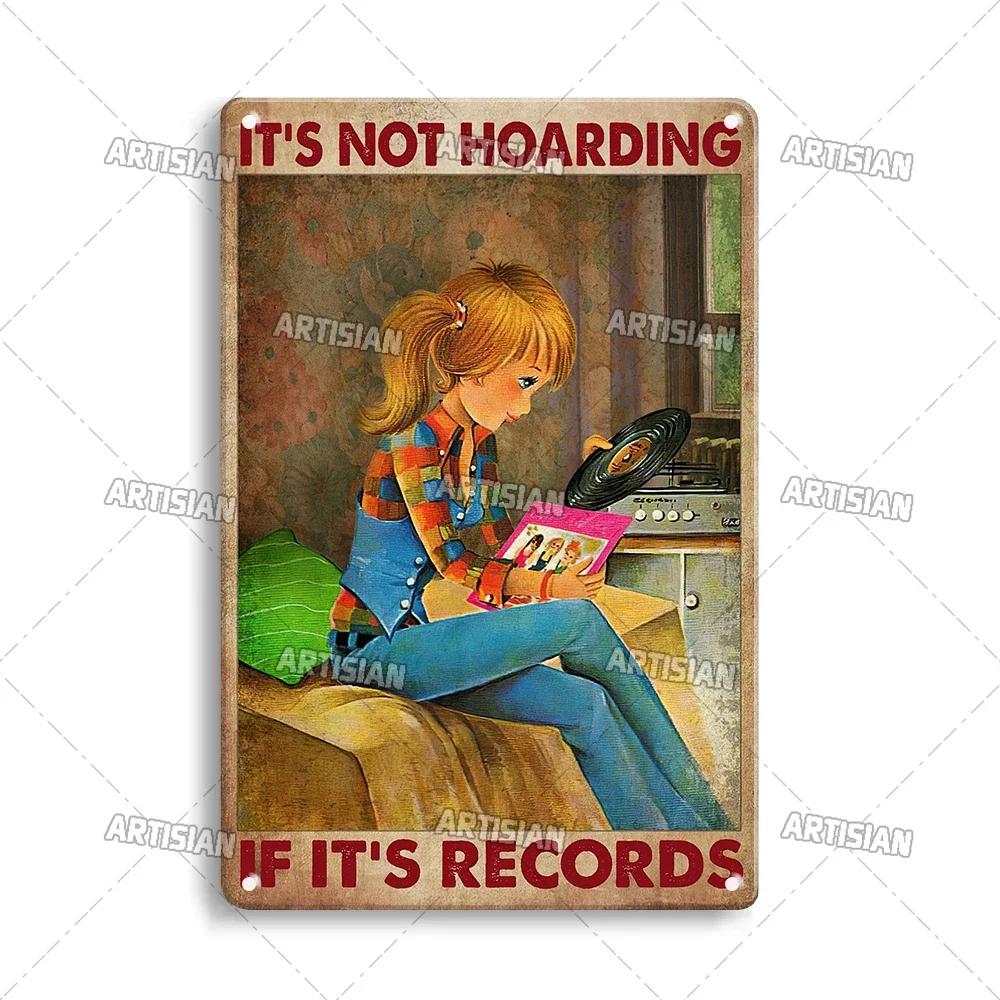 ARTISIAN Rusty Vinyl Records Metal Tin Sign Vintage Decorative Plate Classic Music Metal Sign Man Cave Home Studio Wall Decor