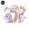Unicorn Birthday Party Supplies Tableware Plates Cups Napkins Tablecloth Banner Foil Balloons Pastel Rainbow Baby Shower Decor