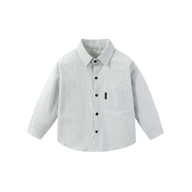 Pure Cotton Kids Shirt Gingham Spring and Autumn Boys and Girls Shirt Long Sleeves Children Lapel Cardigan Casual Tops