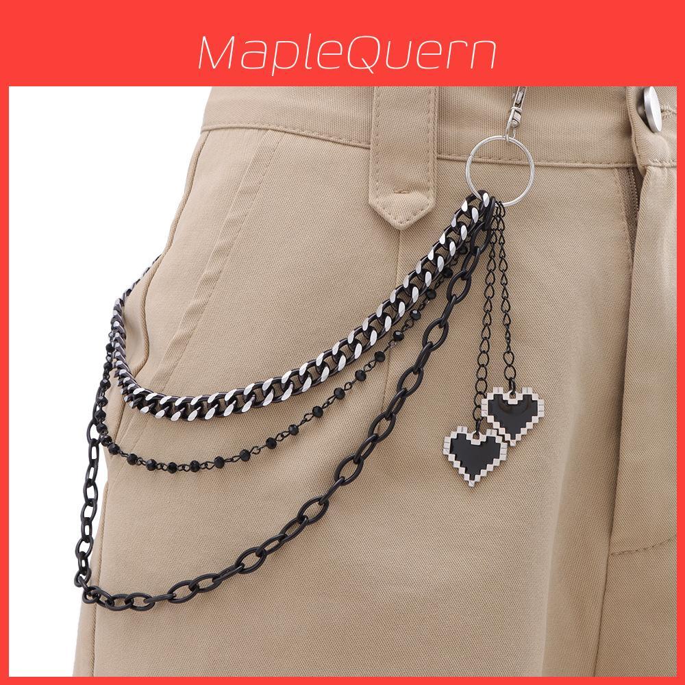 Hip Hop Heart Pendant Metal Belt Chain For Men And Women Casual Fashion Accessory
