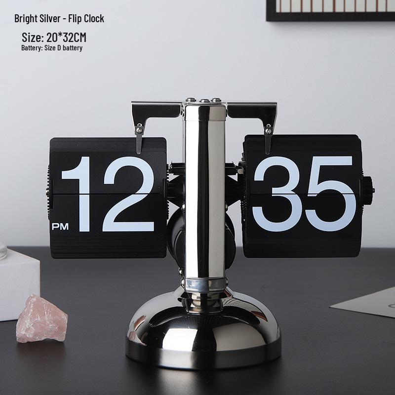 Dual-Tone Automatic Page-Turning Clock: Mechanical Watch & Luxury Decorative Piece