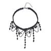 Creative Goth Black Water Drop Crystal Tassel Pendant Choker Necklace for Women Multilayer Red Blood Drop Necklace Party Jewelry