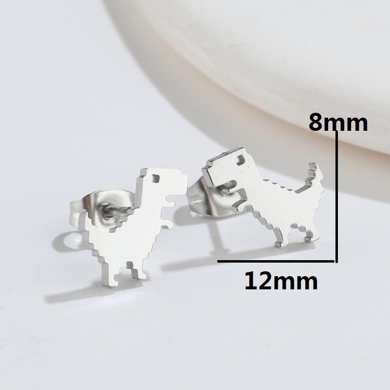 Cross-border New Fashion Cartoon Stainless Steel Dinosaur, Rabbit, and Giraffe Stud Earrings