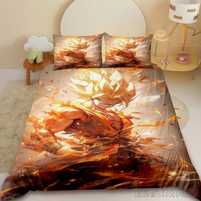 Popolare Anime Dragon Ball Goku Set Biancheria da Letto per Bambini Set Copripiumino per Neonati Biancheria da Letto Matrimoniale Singolo King Bambini Adulti Regalo