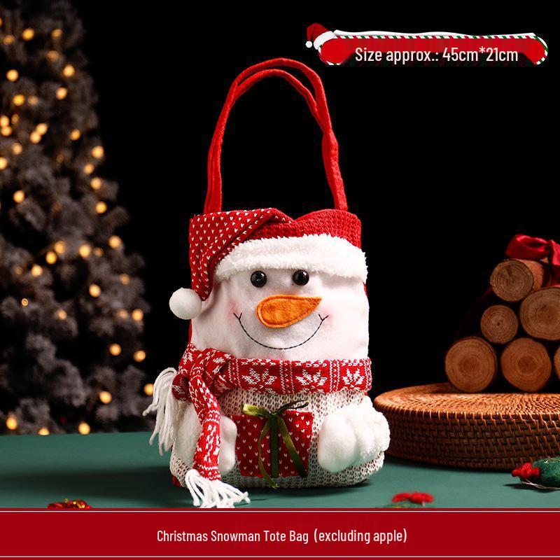 Gestrickter Cartoon Weihnachtsmann Geschenksack für Heiligabend und Süßigkeiten