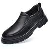 2024 Autumn New Men's Business Casual Leather Shoes Men's Leather Breathable Middle-aged Dad Shoes Overalls 8981