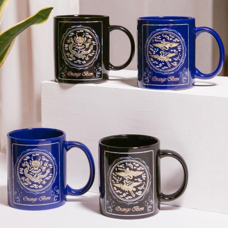Joseon Royal Mother-of-Pearl Traditional Korean Gift Goods - Mug Mug Dragon Pattern Blue