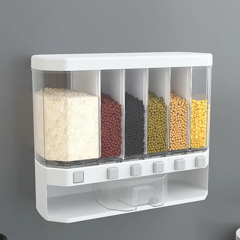Cereal Disp Rice Bucket Home Division Seal Insect and Moisture Proof Kitchen Rice Storage Box Whole Grain Storage Dispenser