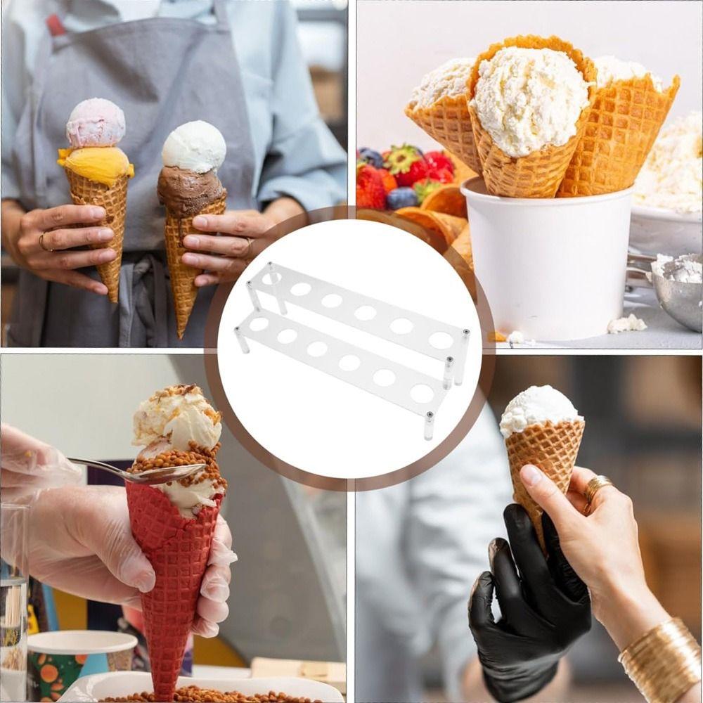 Dicker Acryl Eisständer 12 Löcher Desktop Dessert-Organizer Snack Aufbewahrungsregal Weihnachten