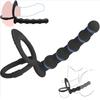 Double Penetration Dildo Dual Stimulation Vibrator for Couples Anal Beads G-Spot Massager Cock Ring Adult Sex Toys