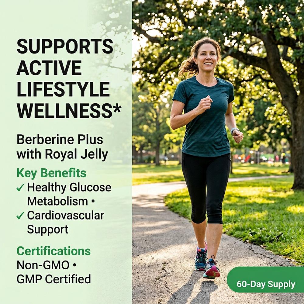 Berberina 1000 Mg Suplemento Alimentar, Com Geleia Real, 120 Cápsulas Por Frasco