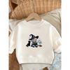 Kids Crewneck Sweatshirt, Cute Witch Hat Graphic Print, Spring Autumn Casual Tops
