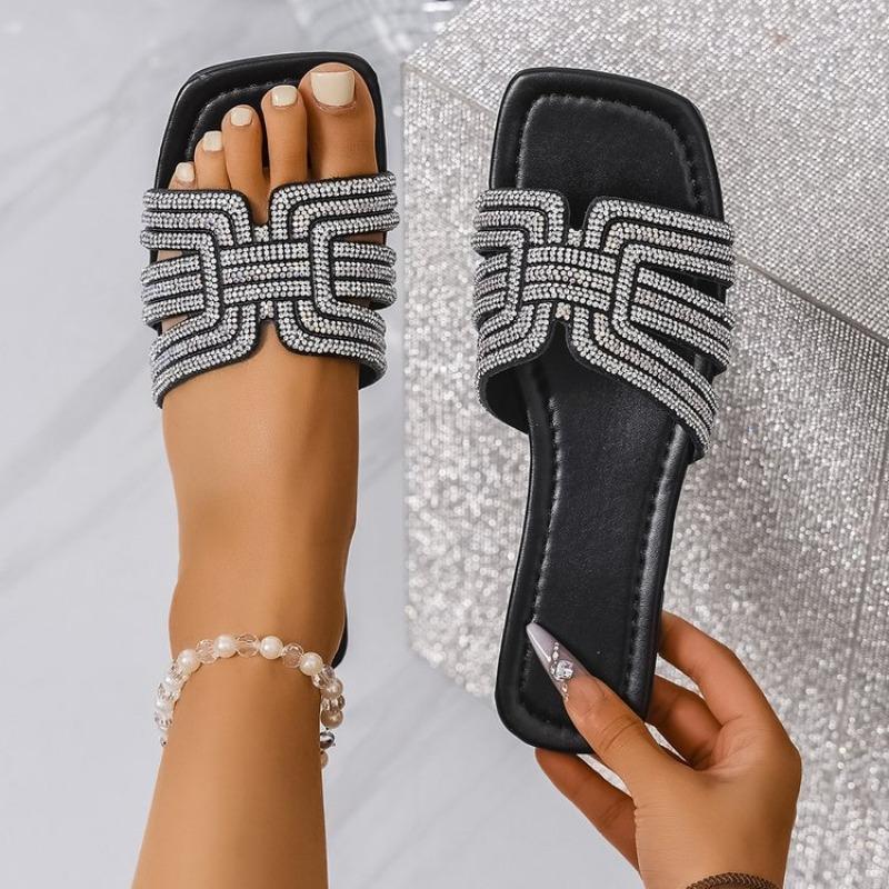 Women's Crystal-encrusted Lace-up Sandals