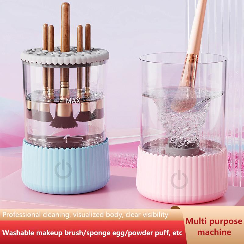 USB Electric Makeup Brush Cleaner Portable 3 In 1 Makeup Brushes Drying Rack Lazy Cleaning Brush Washer Machine Quick Dry Tool