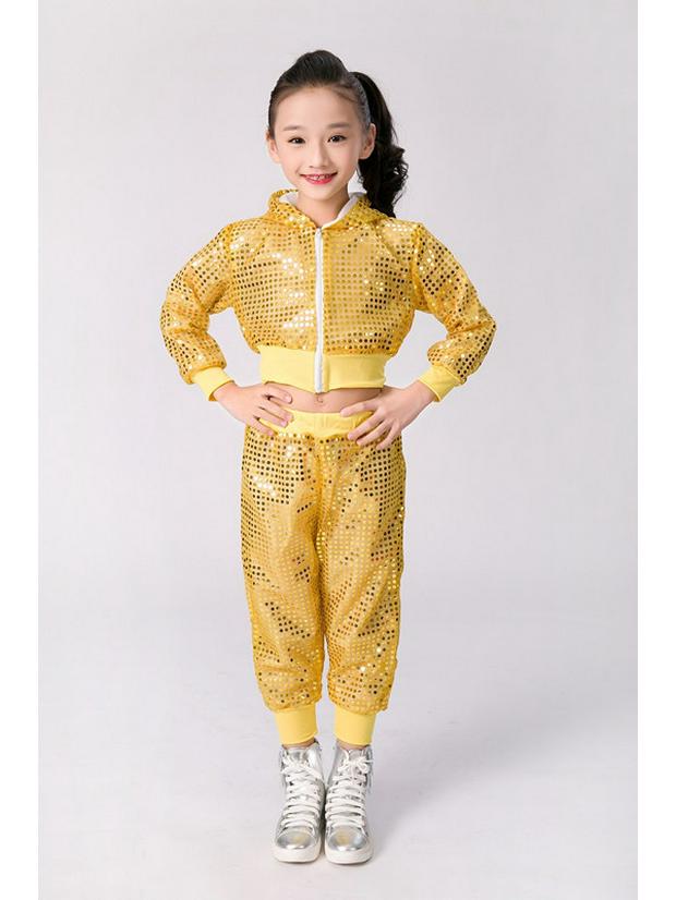 Unisex Children's Sequin Dance Costume - Cheer, Jazz, and Hip-Hop Outfit