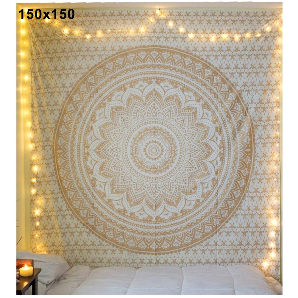 Vybavení na jógu Mandala Bohemian Yoga Mat Plážový ručník Šátek Deka Indická závěsná tapiserie