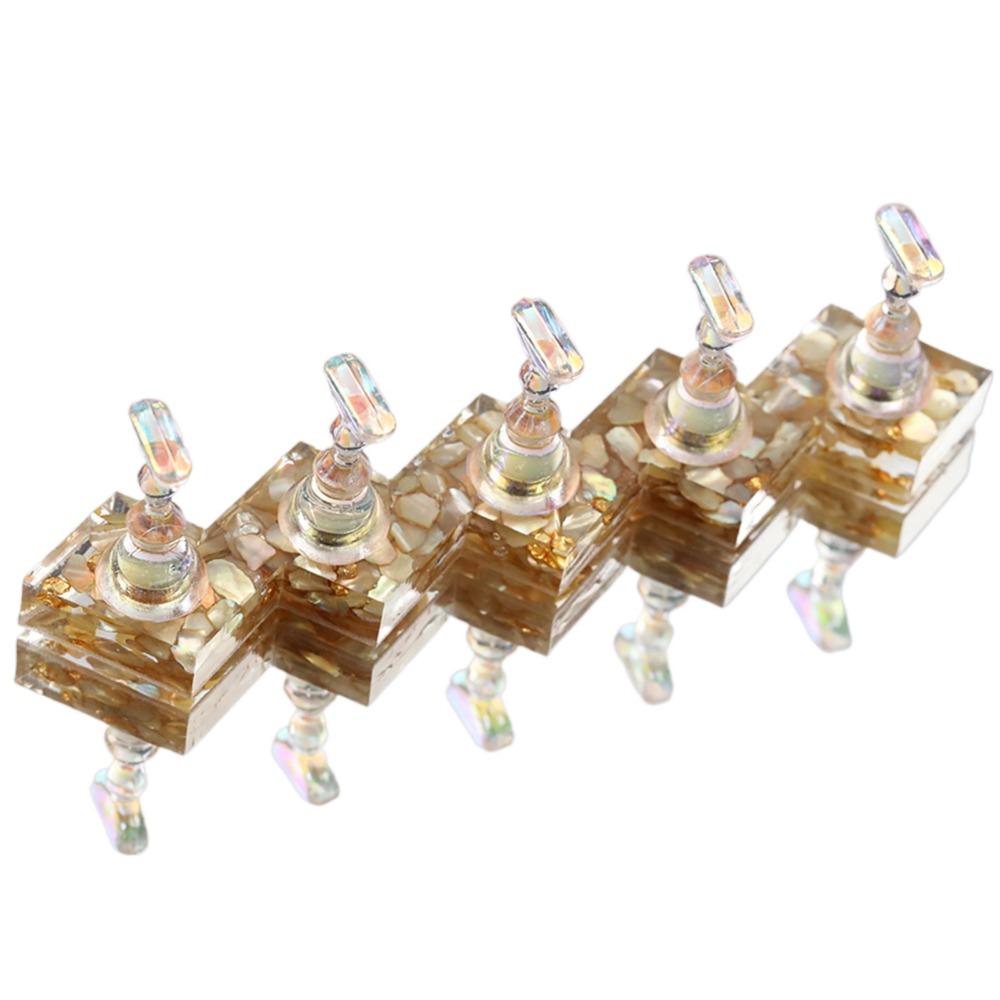 5 Nail Holders Acrylic False Nail Stand Square/Round Base Nail Tips Display Kit  Beginner