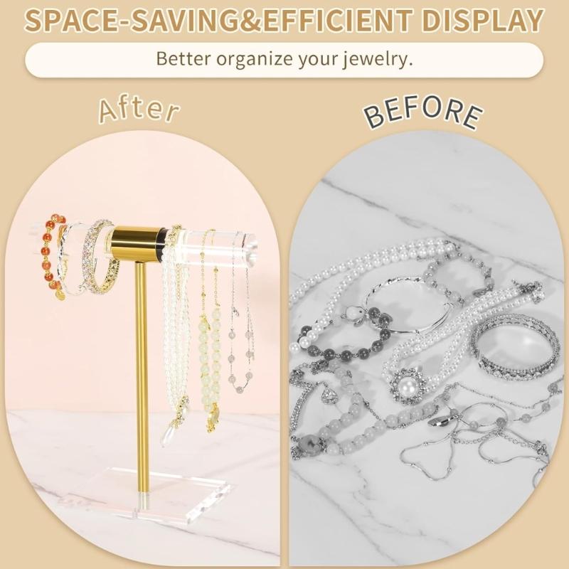 Bracelet Holder Necklace Storage Rack Display Stand Jewelry Storage Rack Acrylic Texture Suitable for Home and Shop Use