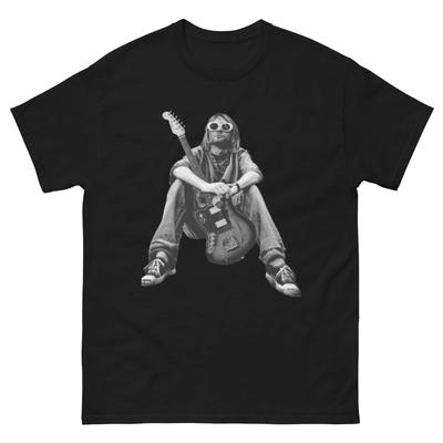 Nirvana Style Guitar Grunge Shirt Vintage Rock Tee Y2K Music Graphic