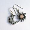 Bohemia Sun and Moon Earrings Silver Color Crystal Drop Earrings Women Female Boho Fashion Jewelry Gift for Her