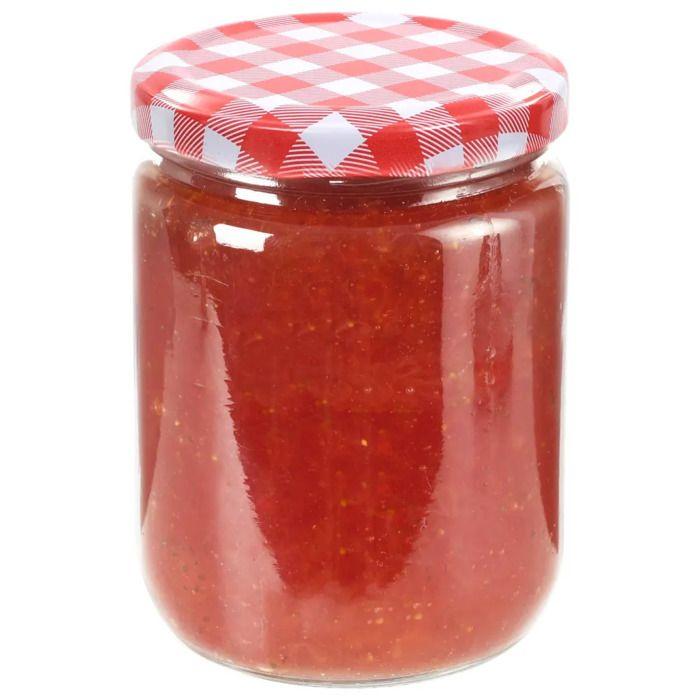 Jam Jars - VIDAXL - Red and White Lid - 230 Ml - Transparent Glass - 48 Pieces