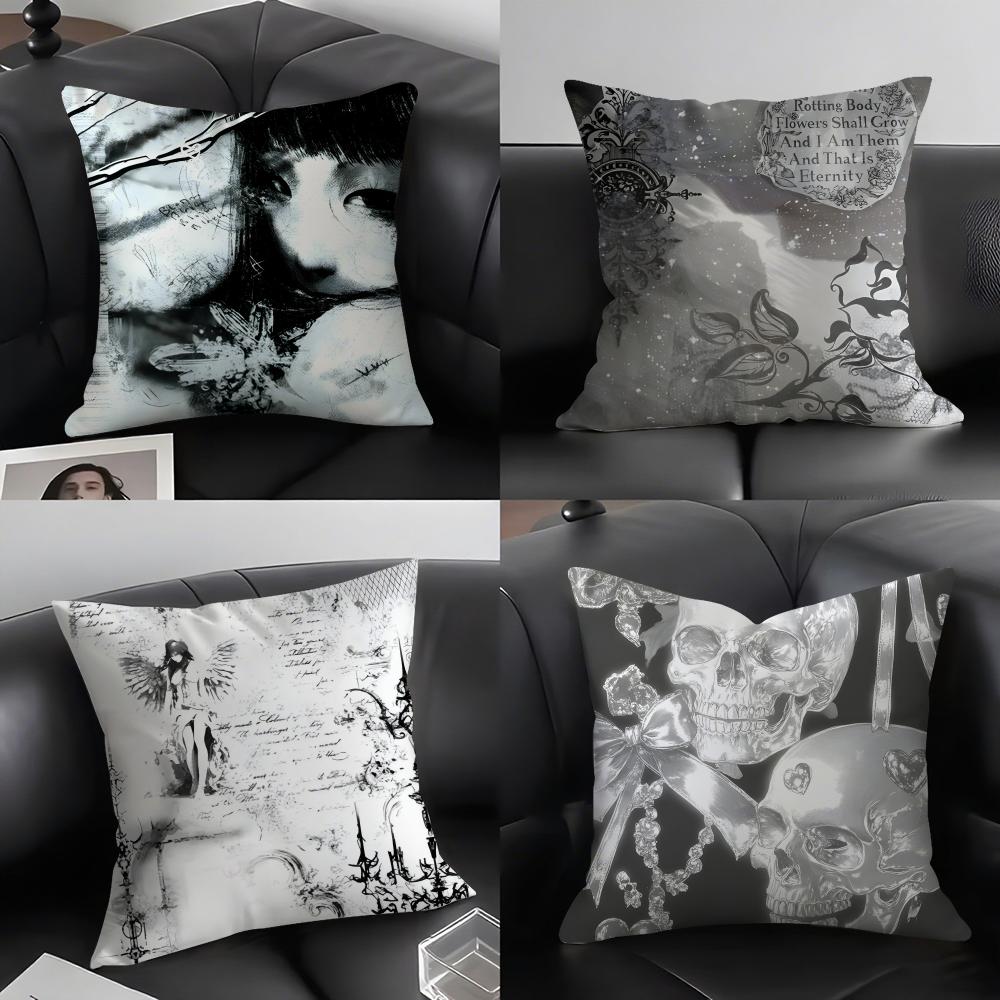 Gothic Coquette Cybersigilism INS Cushion Cover Pillowcase Ultra Soft Skin Friendly Fabric Cloud Like Comfort Concealed Zipper