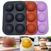 Circle Mold Chocolate 6-Cavity Semi Sphere Silicone Molds Half Sphere Baking Molds and Non-Stick Cylinder Cookie Kitchen Tools