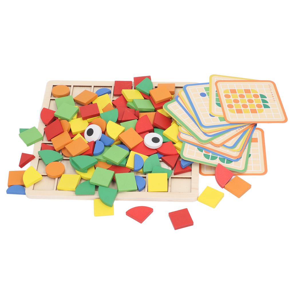 Colorful Blocks Brain Teasers Toy Improve Coordination Wood Blocks Jigsaw Puzzle Toy for Kids