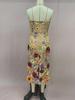 2025 Europäisches und amerikanisches sexy ärmelloses Midikleid mit bunter 3D-Blumenstickerei