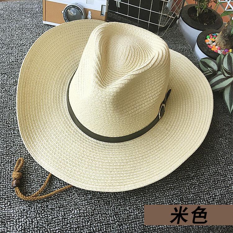 Cappello da cowboy da uomo Cappello di paglia spagnolo da donna Cappello parasole estivo da viaggio a tesa larga Cappello da spiaggia intrecciato pieghevole