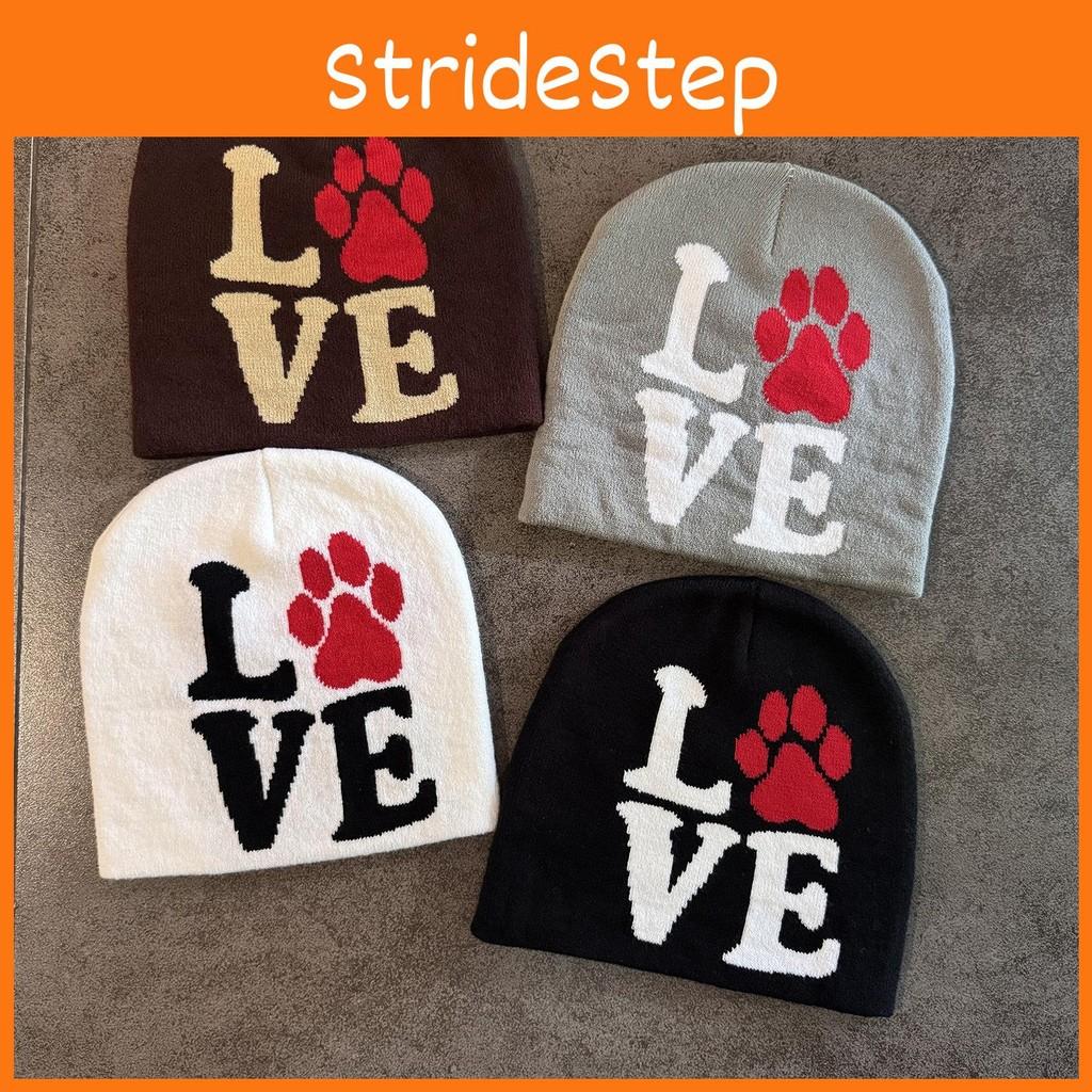 Paw Letter Dog Pattern Neutral Casual Warm Knitted Hat For Fall And Winter
