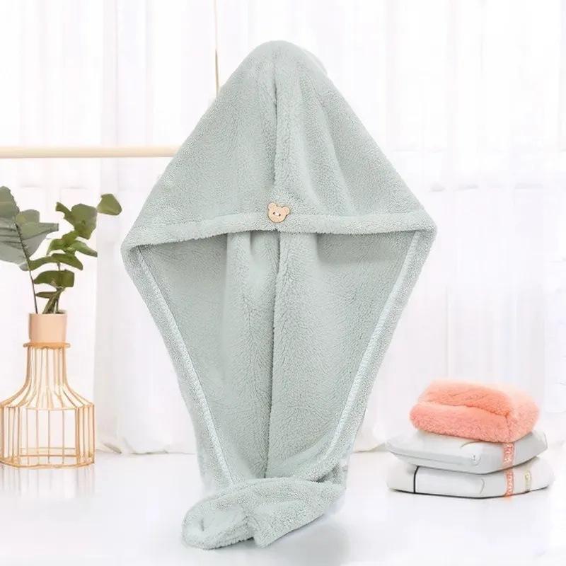 Quick Drying Hair Towel Women's Bathroom Accessories Care Hat Strap Buckle Sauna Towel