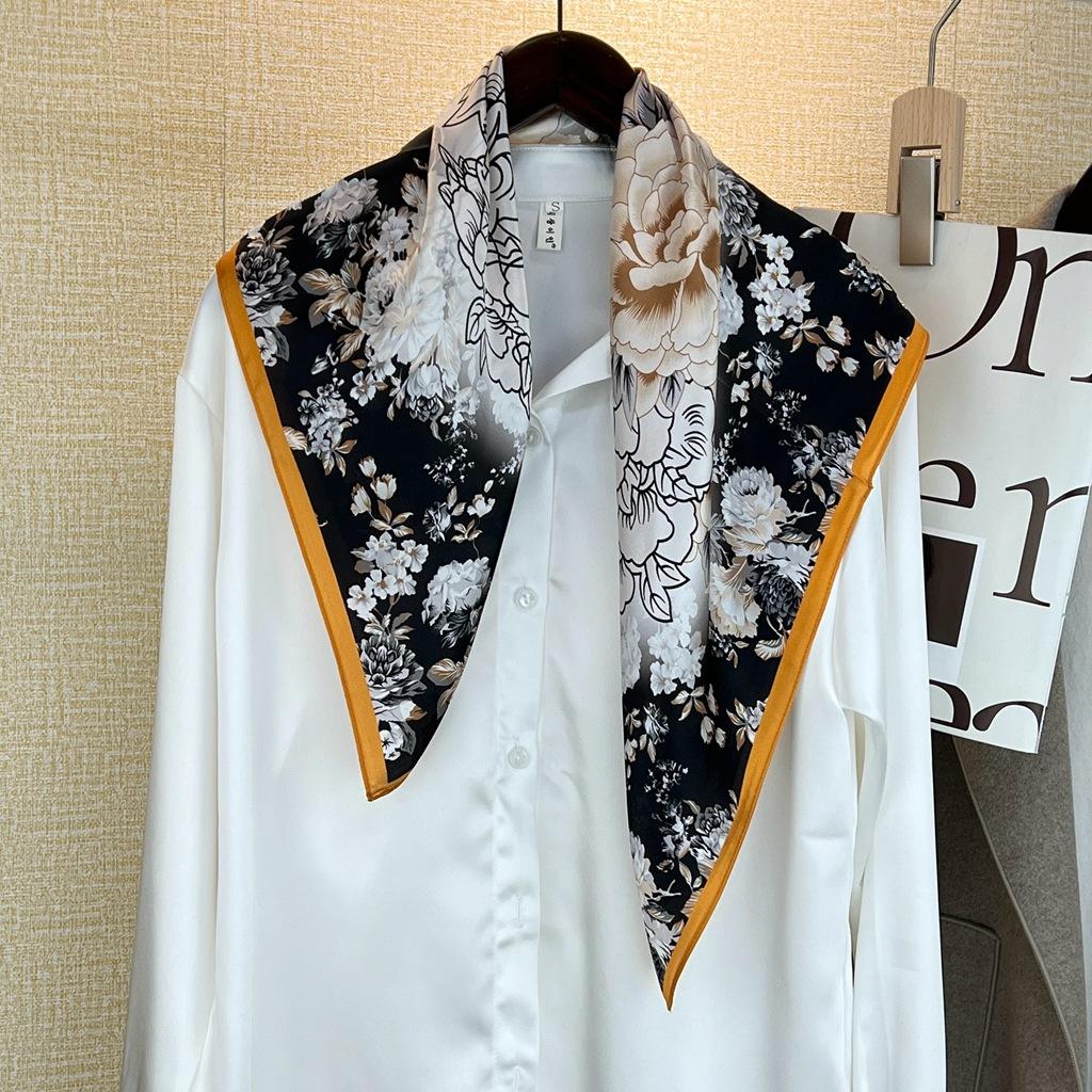 Hangzhou 100% eșarfă de mătase naturală reală pentru femei, bandană, eșarfe pătrate, eșarfe, eșarfă Mulberry, modă de lux de înaltă calitate, hijab