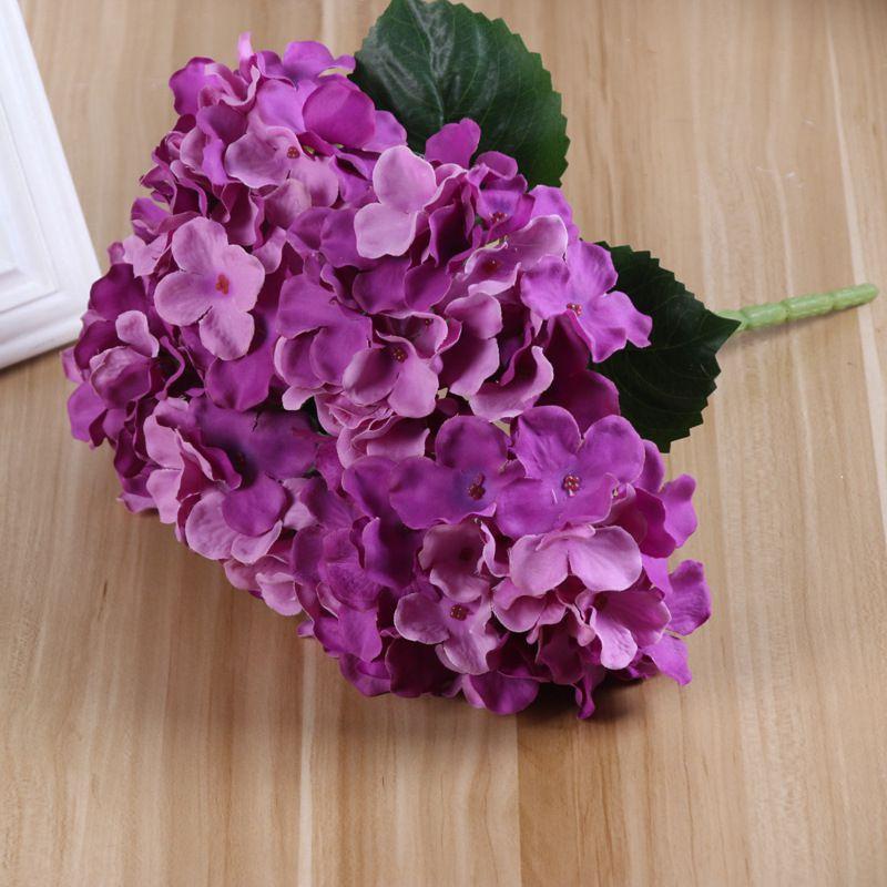

Heads Artificial 5 Hydrangea Fake Silk Flowers Bouquet Home Wedding Decor Party фиолетовый